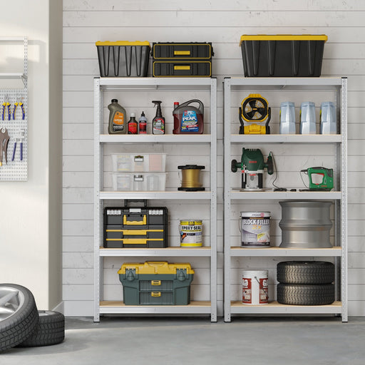 5 Tier Metal Storage Shelves Set of 2 with Boltless Assembly Heavy Duty by Songmics