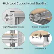 5 Tier Metal Storage Shelves Set of 2 with Boltless Assembly Heavy Duty by Songmics