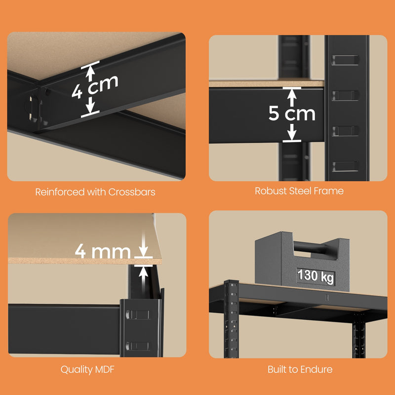 4 Tier Steel Shelving Unit for Garage Storage Heavy Duty Metal Rack by Songmics