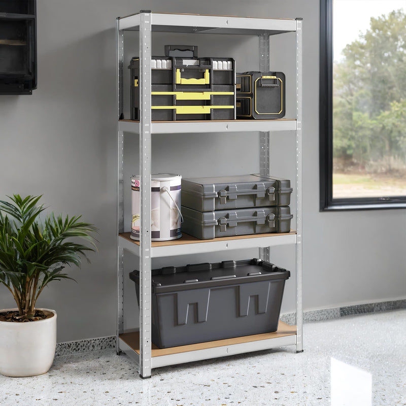 4 Tier Steel Shelving Units Set of 2 for Garage or Shed Heavy Duty Storage by Songmics