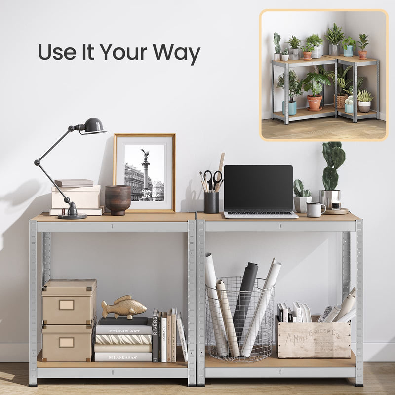 4 Tier Steel Shelving Units Set of 2 for Garage or Shed Heavy Duty Storage by Songmics