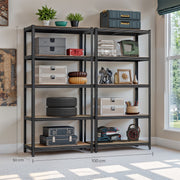 Set of 2 Five Tier Steel Storage Shelving Units with Tool Free Assembly by Songmics