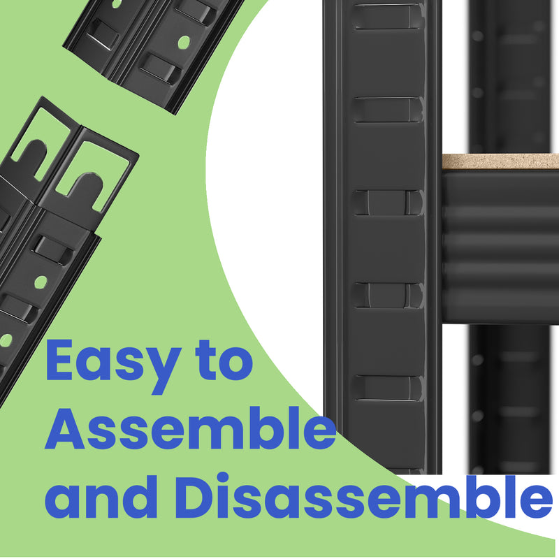 Set of 2 Five Tier Steel Storage Shelving Units with Tool Free Assembly by Songmics