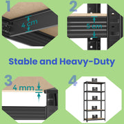 Set of 2 Five Tier Steel Storage Shelving Units with Tool Free Assembly by Songmics