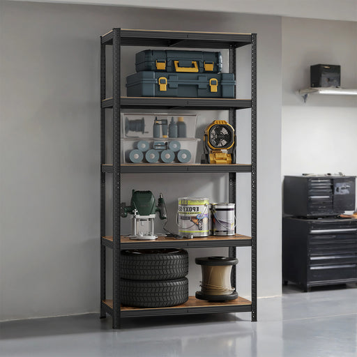 120x60x200cm 5 Tier Steel Shelving Unit for Garage Shed and Utility Storage Heavy Duty Design by Songmics