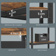 120x60x200cm 5 Tier Steel Shelving Unit for Garage Shed and Utility Storage Heavy Duty Design by Songmics