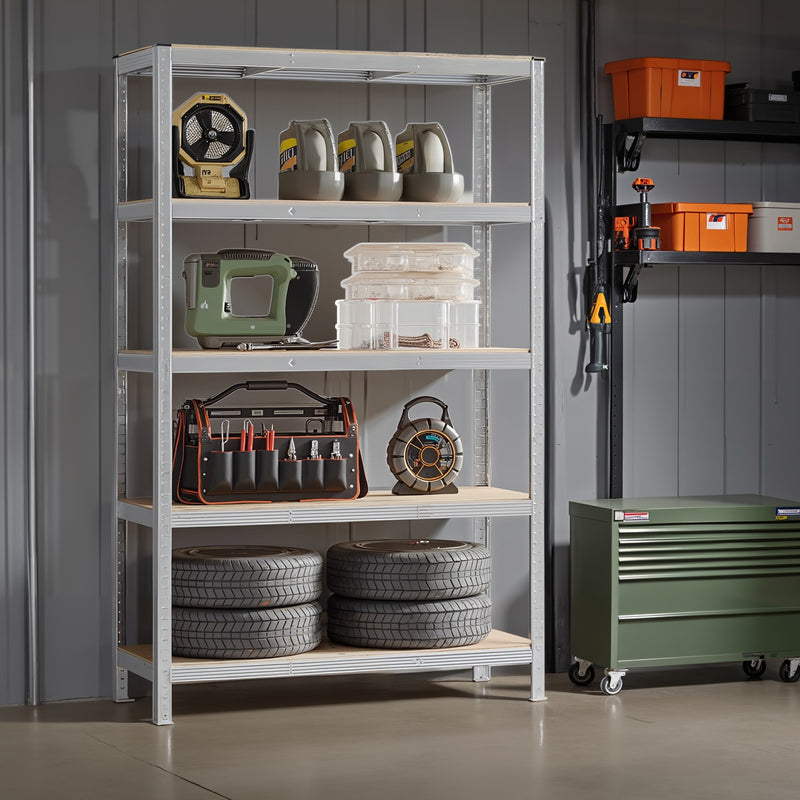 120x60x200cm 5 Tier Steel Shelving Unit for Garage Storage Heavy Duty and Adjustable by Songmics