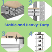 120x60x200cm 5 Tier Steel Shelving Unit for Garage Storage Heavy Duty and Adjustable by Songmics