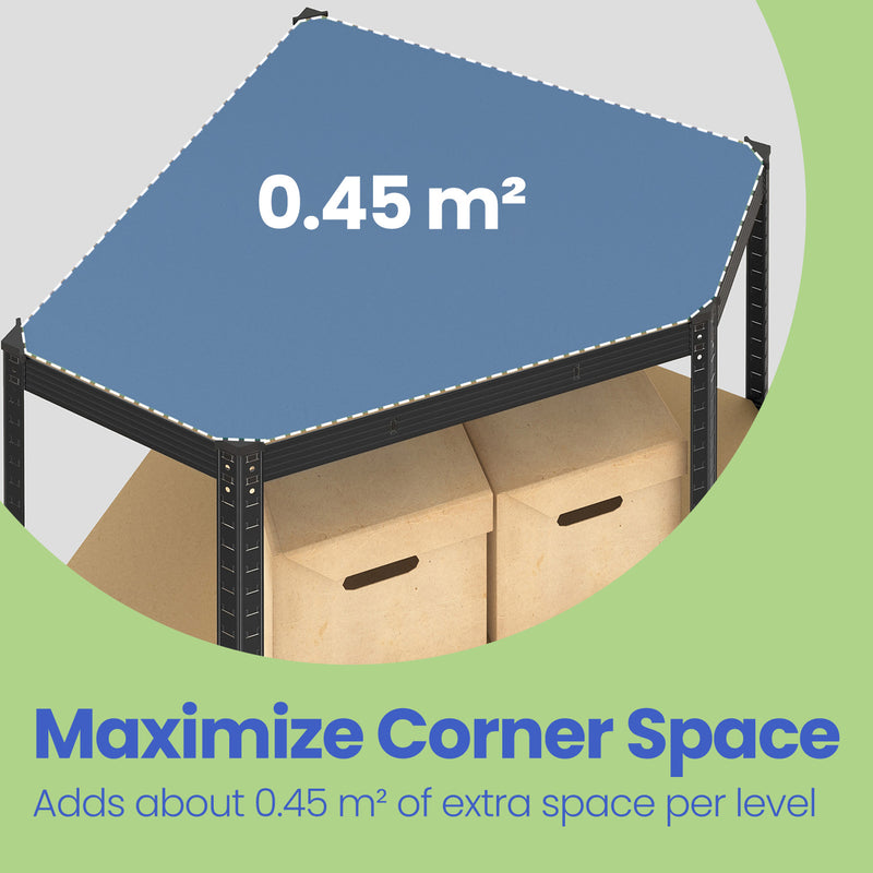 5 Tier Heavy Duty Metal Corner Shelf Unit for Garage and Storage by Songmics
