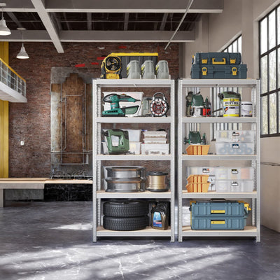 90x40x180cm 5 Tier Metal Storage Shelving Unit Boltless Freestanding Rack for Garage or Shed by Songmics