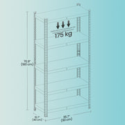 90x40x180cm 5 Tier Metal Storage Shelving Unit Boltless Freestanding Rack for Garage or Shed by Songmics