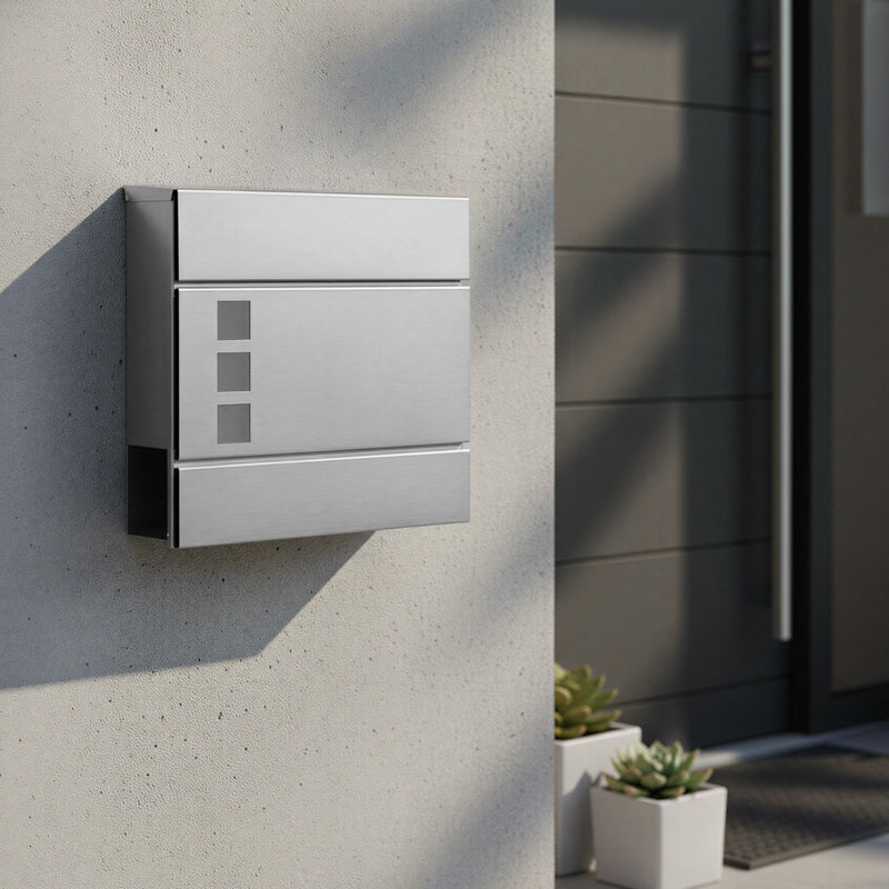 Mailbox with Secure Lock Stainless Steel 37x37cm by SONGMICS
