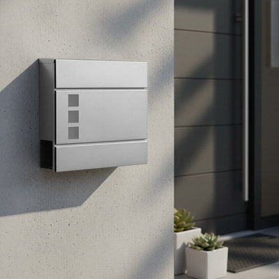 Mailbox with Secure Lock Stainless Steel 37x37cm by SONGMICS Songmics