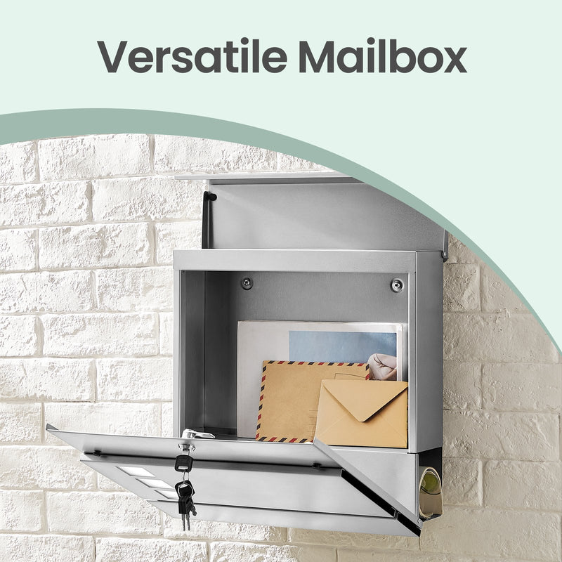 Mailbox with Secure Lock Stainless Steel 37x37cm by SONGMICS
