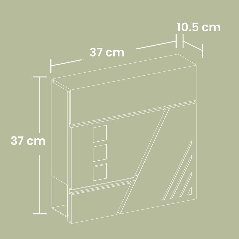 Wall Mounted Letterbox with Viewing Windows for Porch or Front Door by Songmics