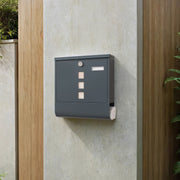 Wall Mounted Mailbox with Copper Lock Cylinder Weatherproof Steel Design by Songmics