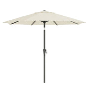 3m Beige Patio Parasol with Solar LED Lights and Adjustable UPF50 + Canopy by SONGMICS Songmics