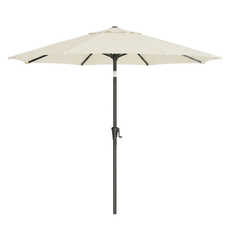 3m Beige Patio Parasol with Solar LED Lights and Adjustable UPF50 + Canopy by SONGMICS Songmics