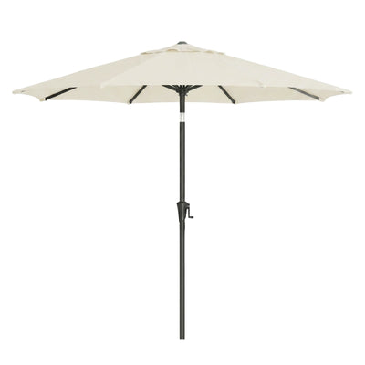 3m Beige Patio Parasol with Solar LED Lights and Adjustable UPF50 + Canopy by SONGMICS Songmics