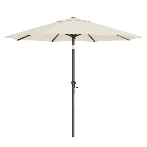 3m Beige Patio Parasol with Solar LED Lights and Adjustable UPF50 + Canopy by SONGMICS Songmics