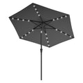 Outdoor Patio Umbrella, Solar Powered 32 LED Parasol with Dual 30° Tilt SONGMICS