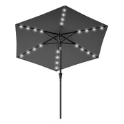 Outdoor Patio Umbrella, Solar Powered 32 LED Parasol with Dual 30° Tilt SONGMICS