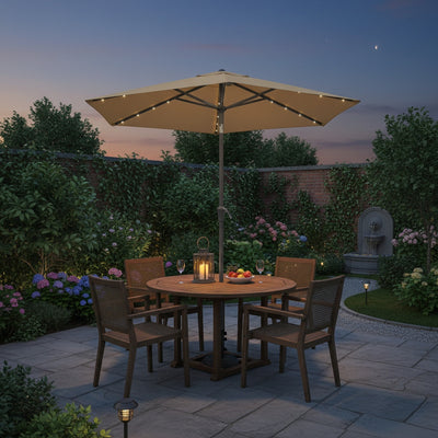 Outdoor Patio Sun Umbrella, Dual-Tilt System SONGMICS