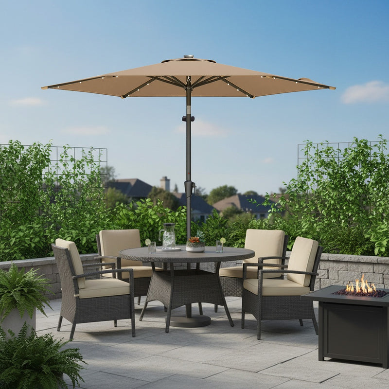 Outdoor Patio Sun Umbrella, Dual-Tilt System SONGMICS