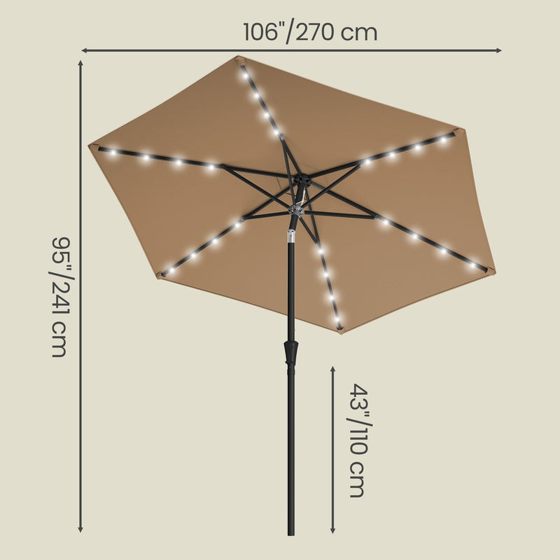 Outdoor Patio Sun Umbrella, Dual-Tilt System SONGMICS
