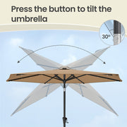 Outdoor Patio Sun Umbrella, Dual-Tilt System SONGMICS