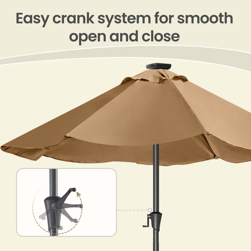 Outdoor Patio Sun Umbrella, Dual-Tilt System SONGMICS