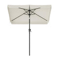 Beige Patio Parasol For Garden Shade With 2-Way Tilting UPF50+ Canopy & Steel Pole by SONGMICS Songmics