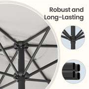Beige Patio Parasol For Garden Shade With 2-Way Tilting UPF50+ Canopy & Steel Pole by SONGMICS Songmics