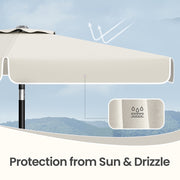 Beige Patio Parasol For Garden Shade With 2-Way Tilting UPF50+ Canopy & Steel Pole by SONGMICS Songmics