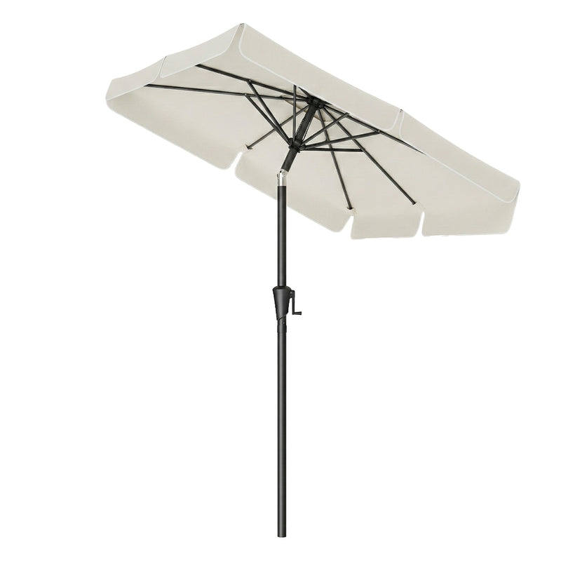 Beige Patio Parasol For Garden Shade With 2-Way Tilting UPF50+ Canopy & Steel Pole by SONGMICS Songmics
