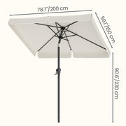 Beige Patio Parasol For Garden Shade With 2-Way Tilting UPF50+ Canopy & Steel Pole by SONGMICS Songmics