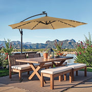 Large Banana Patio Umbrella with Sturdy Base for Garden or Deck Shade by Songmics