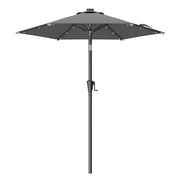 2m Garden Parasol With LED Solar Lights Steel Frame UPF50+ Canopy by SONGMICS Songmics