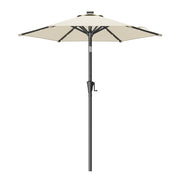 2m Beige Garden Parasol With Solar LED lights and steel frame For Outdoor Shade by SONGMICS Songmics