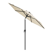 Beige Garden Parasol with Crank Handle and Tilt, Adjustable UPF50+ Shade by SONGMICS Songmics