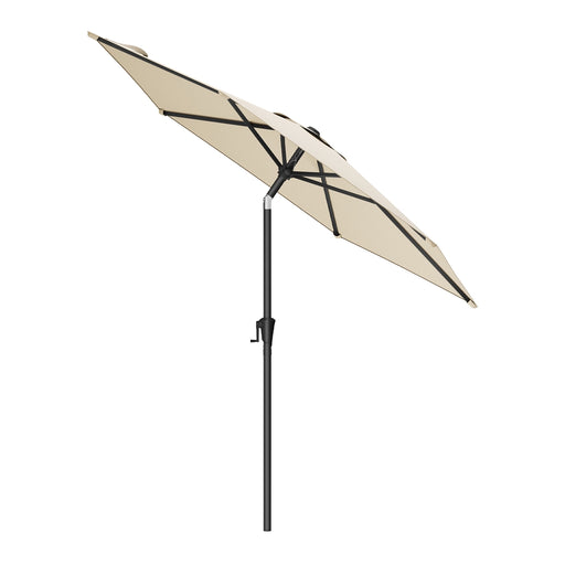 Beige Garden Parasol with Crank Handle and Tilt, Adjustable UPF50+ Shade by SONGMICS Songmics
