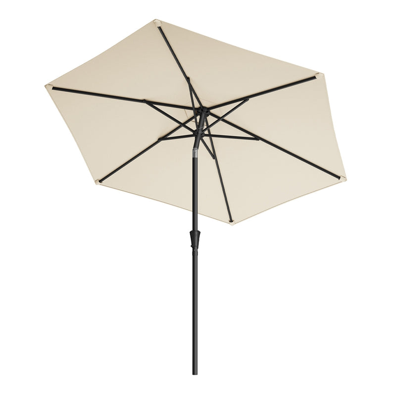 Beige Garden Parasol with Crank Handle and Tilt, Adjustable UPF50+ Shade by SONGMICS Songmics