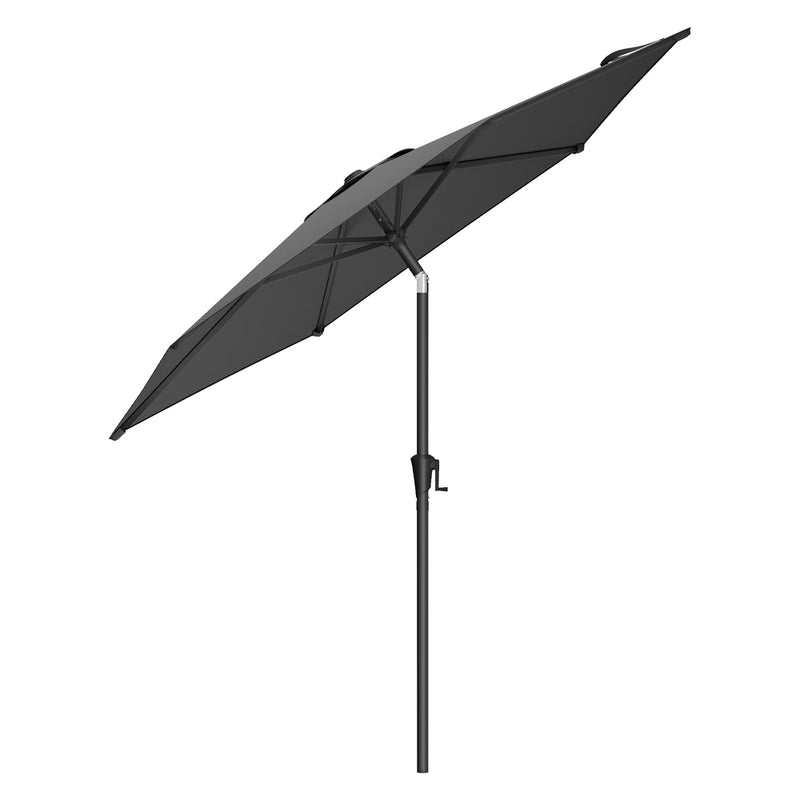 Outdoor Patio Parasol with Crank and Tilt 264 cm Grey by SONGMICS