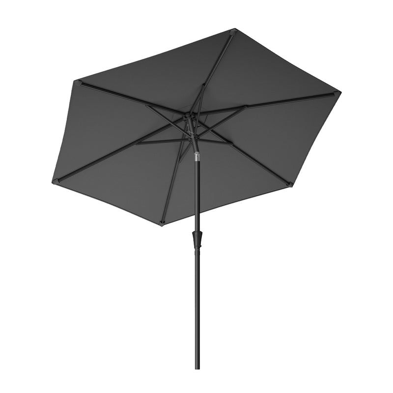 Outdoor Patio Parasol with Crank and Tilt 264 cm Grey by SONGMICS