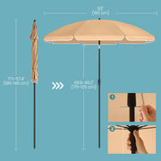 160 cm Garden Parasol with UPF 50 Plus UV Protection Ideal for Outdoor Shade by Songmics