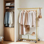 Heavy Duty Adjustable Clothes Rail with Wheels for Home or Garage Storage by Songmics