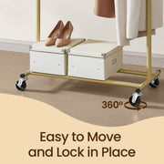 Heavy Duty Adjustable Clothes Rail with Wheels for Home or Garage Storage by Songmics