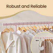 Pink Heavy Duty Clothes Rack on Wheels Adjustable Garment Rail with Strong Steel Frame by Songmics