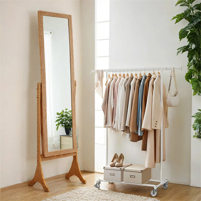 Adjustable Heavy Duty Clothes Rack with Wheels for Hanging Garments 92â€“132 cm Wide by Songmics