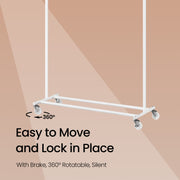 Adjustable Heavy Duty Clothes Rack with Wheels for Hanging Garments 92â€“132 cm Wide by Songmics